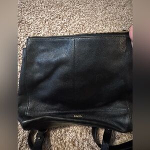 Fossil Black Leather Backpack